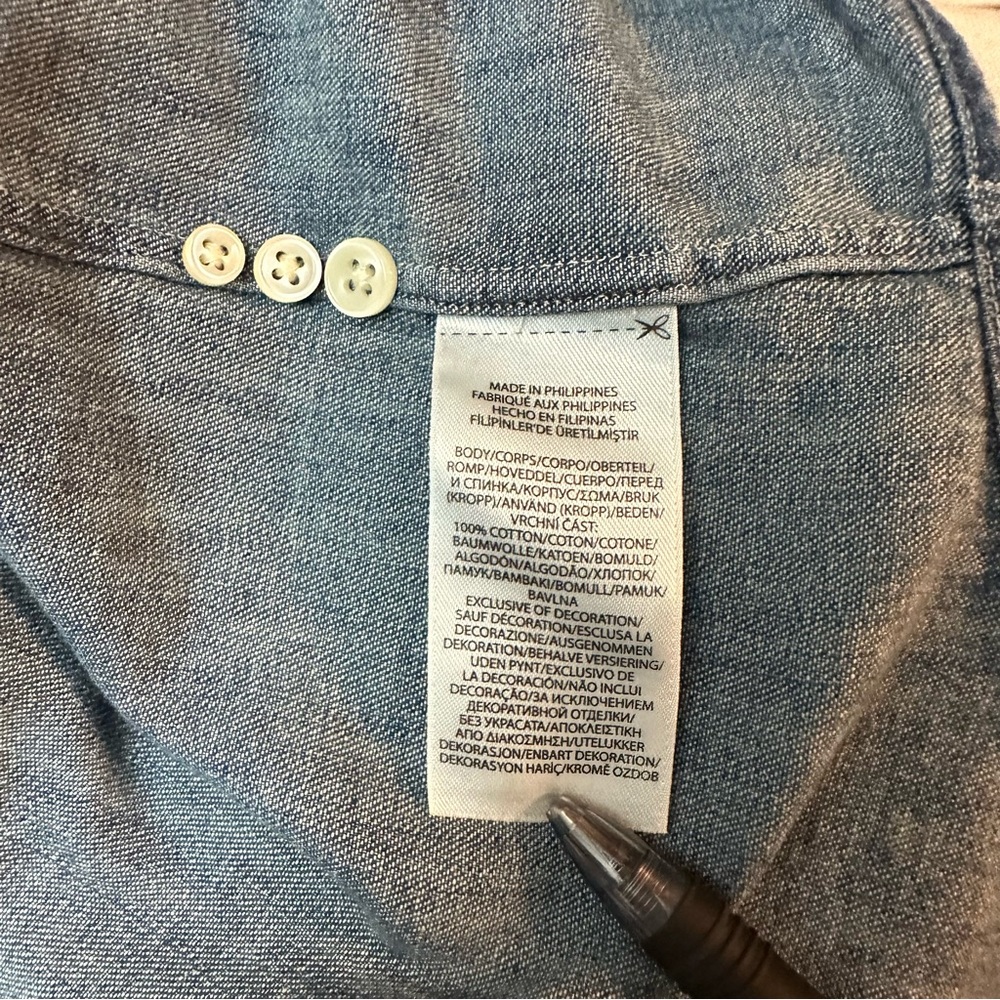 RALPH LAUREN Size 3XL TALL Denim Long Sleeve - Picture 7 of 7